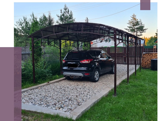Навесы для автомобиля в Сыктывкаре от 13250 руб.  | ПРОЛЁТ-Скт