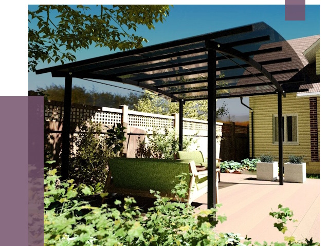 Навесы для террасы в Сыктывкаре от 13147 руб. под ключ | ПРОЛЁТ-Скт