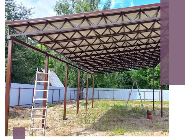 Односкатные навесы под ключ в Сыктывкаре — изготовление и монтаж