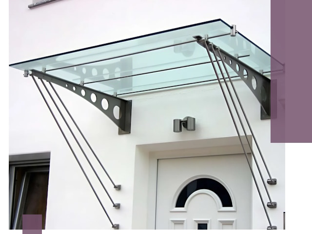 Козырьки над входом под ключ в Сыктывкаре — изготовление и монтаж